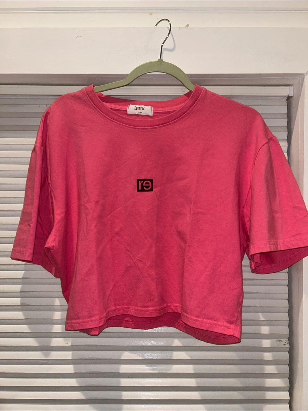 RE-INC Rage Pretty Cropped Boxy Tee Pink Organic Cotton Rapinoe USWNT Large